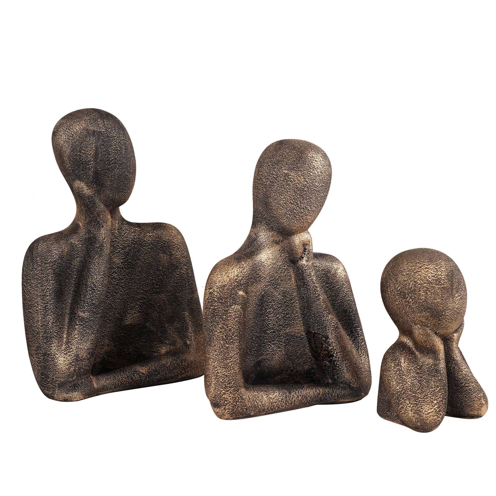 FAMILY Of Three Ornaments Abstract Home Souvenirs Statues Decoration for Home Character brown - Image 3