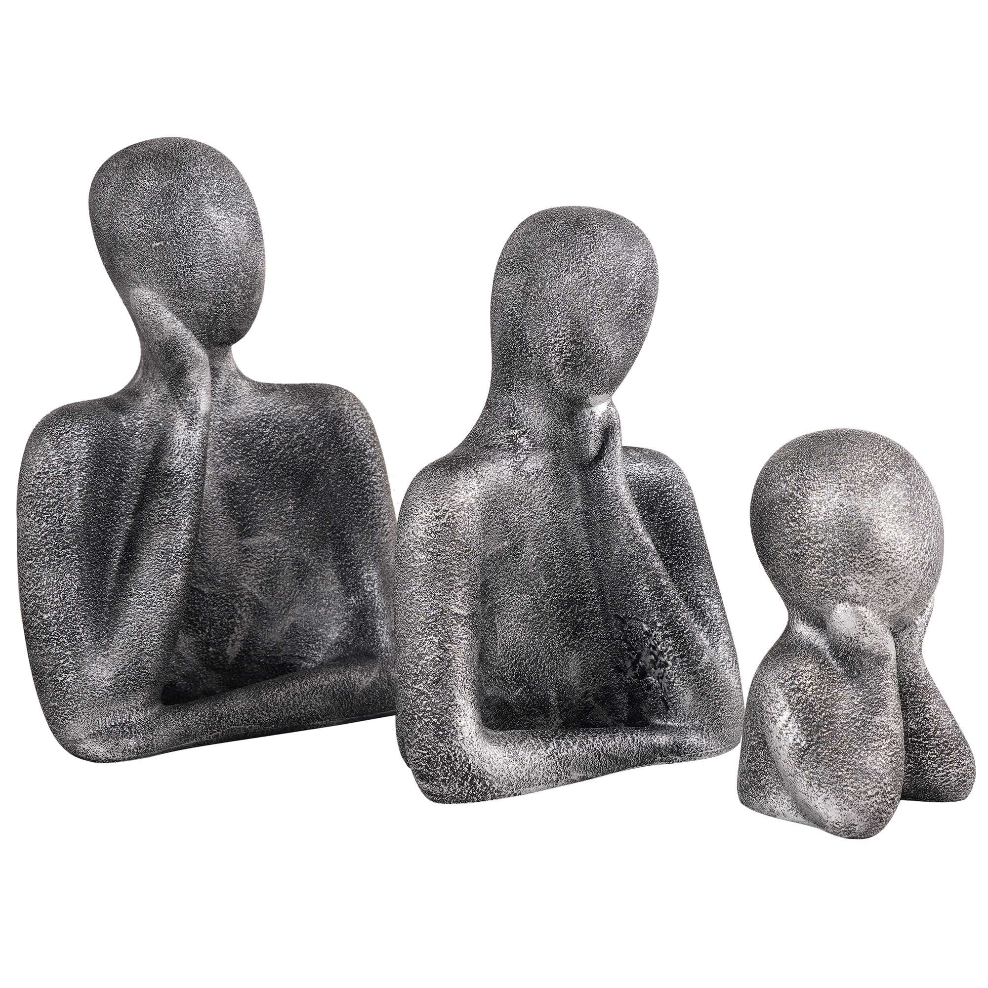 FAMILY Of Three Ornaments Abstract Home Souvenirs Statues Decoration for Home Character gray - Image 2